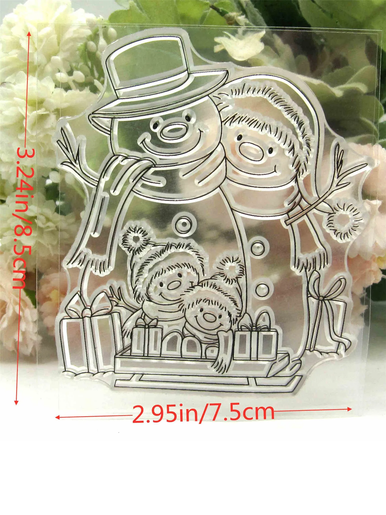 The Snowman Family Transparent Clear Pattern Stamps for DIY Scrapbooking, Card Making, Kids Christmas Fun Decoration Supplies
