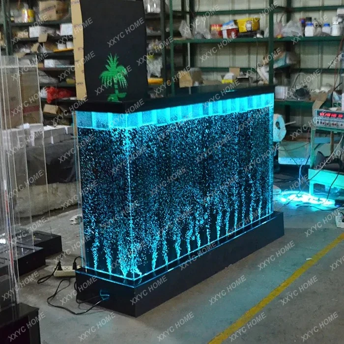 

Custom, restaurant led bar furniture multi color changing aquarium water bubble wall restaurant counter hogar