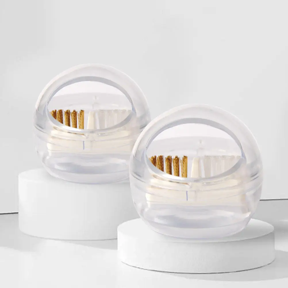 

1Set Nail Drill Bit Brush Box Portable Compact Size for Travel Work Easy Clean Polishing Head Drilling Bits Manicure Tool