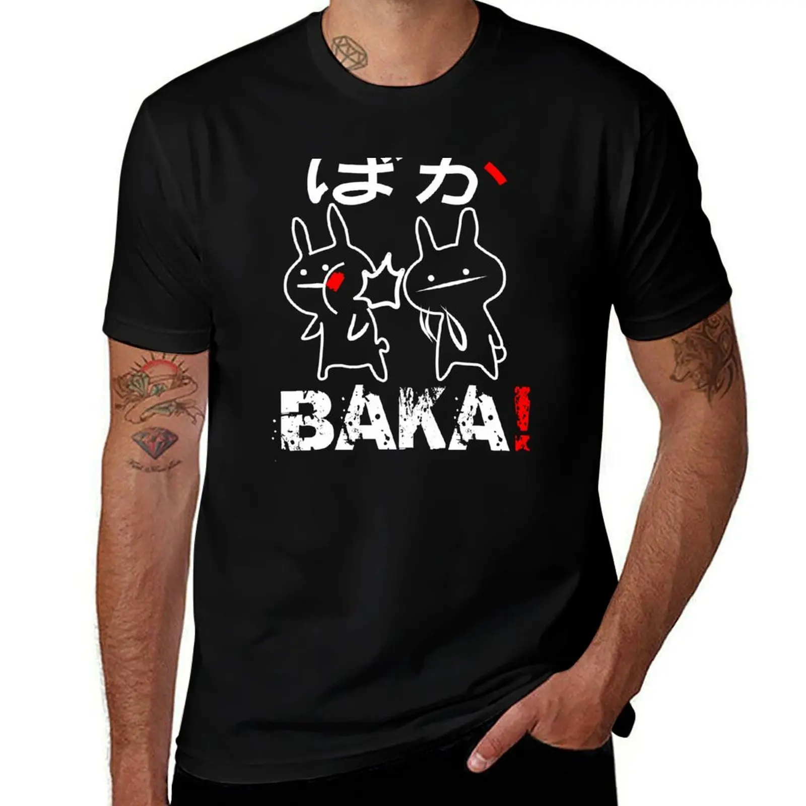 Funny Anime Baka Rabbit Slap Shirt Baka Japanese Shirt T-Shirt Large Size Breathable Tee