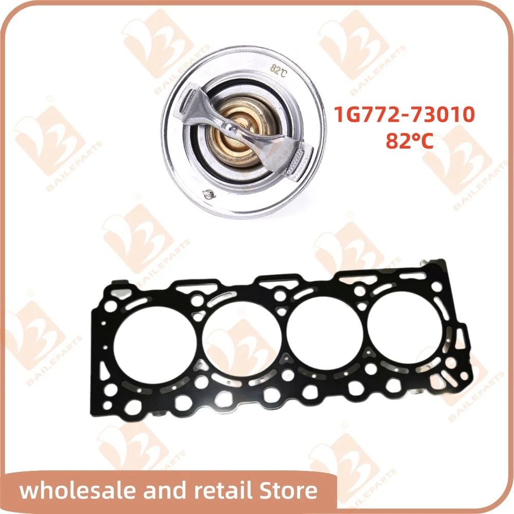 

V3307 Cylinder Head Gasket For Kubota Thermostat 1G772-73010 82°C Engine Excavator Spare Parts