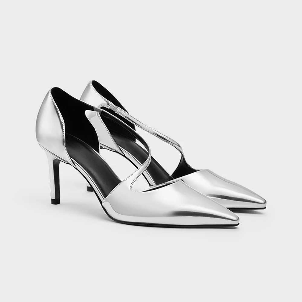 

FWRD Women's Metallic Pointed-Toe Strappy Stiletto Heels, Elegant High Heels for Party, Office & Daily Wear #FWRD000235
