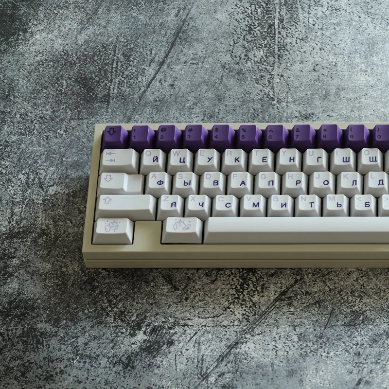 

Armorsuit VOL-0 Mechanical Keyboard Cherry Profile Keycaps PBT Dye Sub Purple Russian Cyrillic Full Set DIY Keyboard