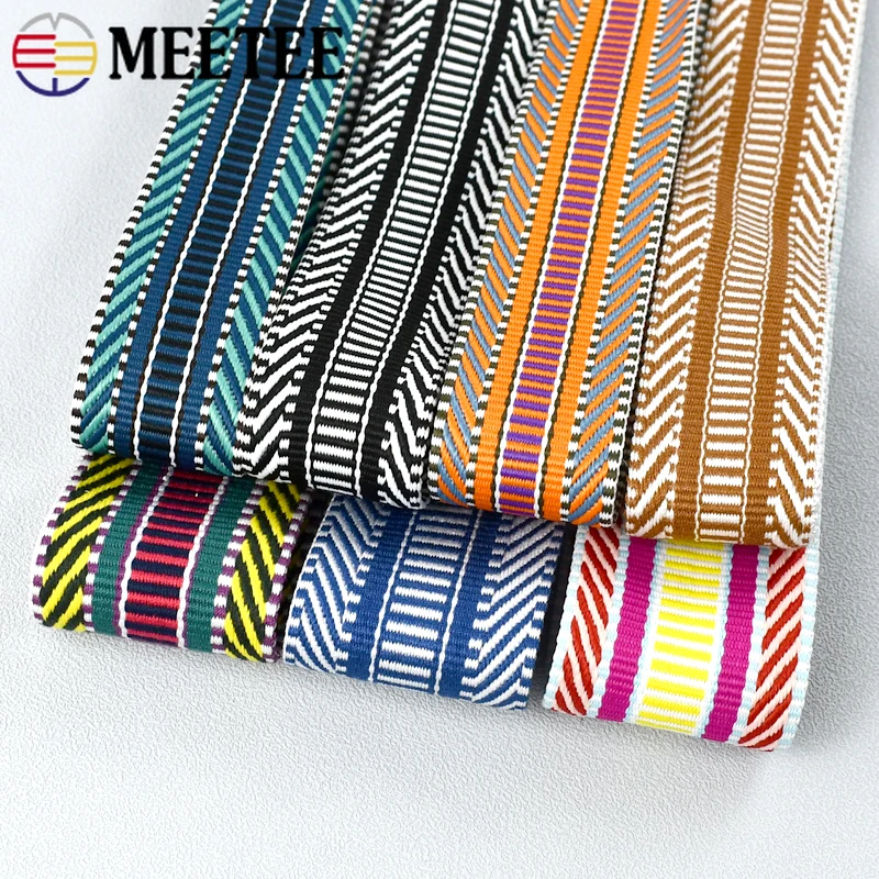 

2/5M 38/50mm Polyester Jacquard Webbing Band 2mm Thick Ribbon Bands Bag Shoulder Strap Binding Tape Sewing Material Accessories
