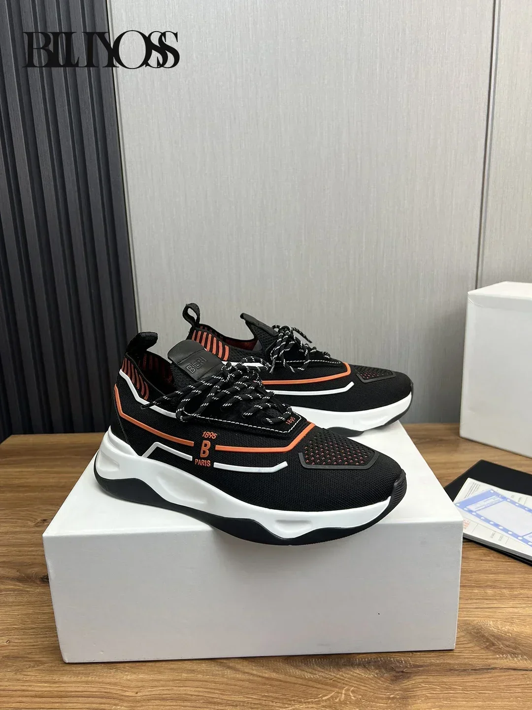 BLLIYOSS 1895 Men Shoes 2025 New Cowhide splicing high weaving high-density flying weaving high-quality Soft cowhide lining