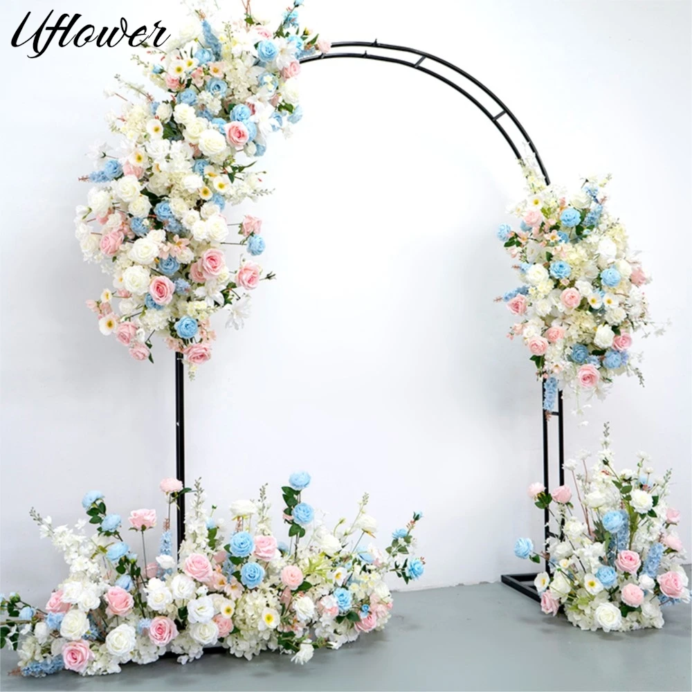 

Цветочная композиция Uflower: белые, розовые, голубые розы для декора свадебных окон, арки, сцены, подвесные цветы для дома и вечеринок