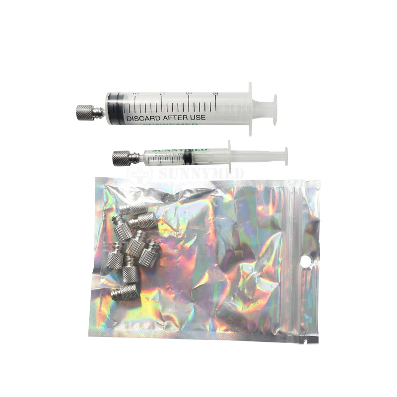 Syringe tubes metal syringe caps option plastic luer slip disposable syringe