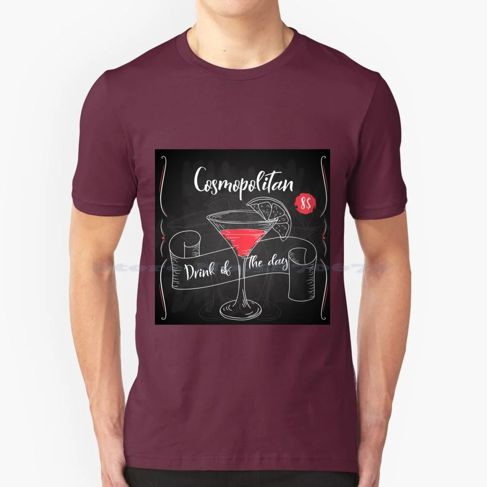 Póster de cóctel cosmopolita, camiseta de 100% algodón, Martini Bar, bebidas, fiesta, Margarita, receta, cóctel, cristal