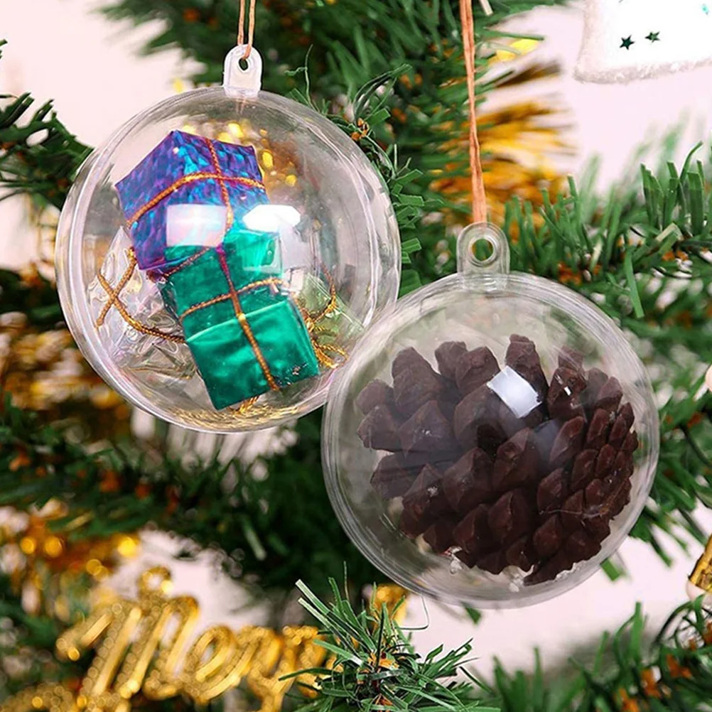 

40Pcs Plastic Transparent Balls Clear Fillable Tree Hanging Ornaments Xmas Decorations Party Supplies Plastic Fillable Ball