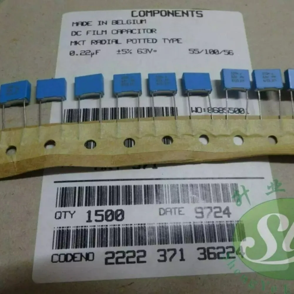 

20pcs/lot MKT371 0.22uf/63v 220nf u22 224 Brand New 7.5mm Film Capacitor