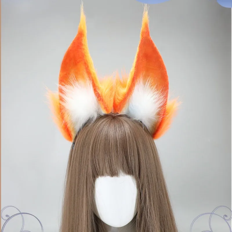 

Handmade Simulation Plush Ears Faux Animal Fox Ear Headdress Wolf Beast Ear Headband Suitable for Live Party Comic Con Cosplay