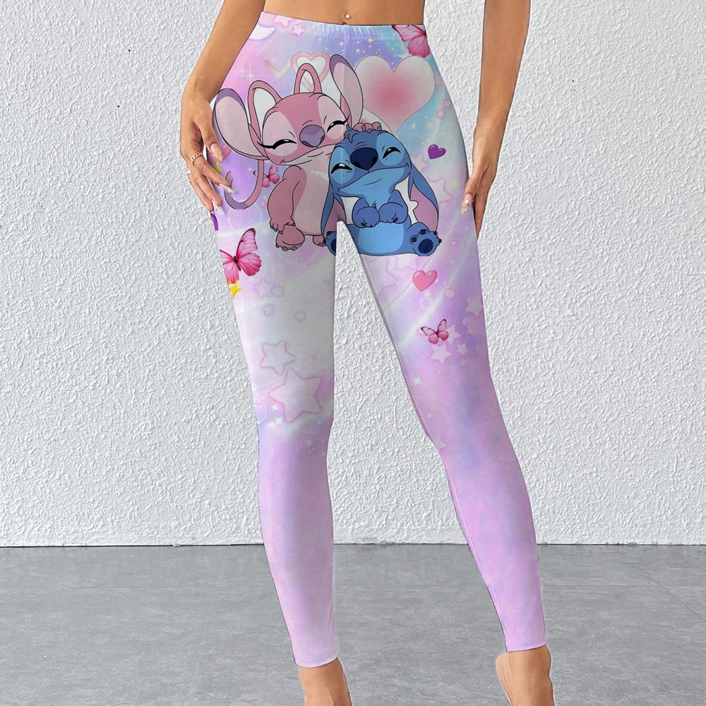 Leggings con estampado de punto de Disney para mujer, mallas de camuflaje para Fitness, mallas elásticas suaves, mallas físicas