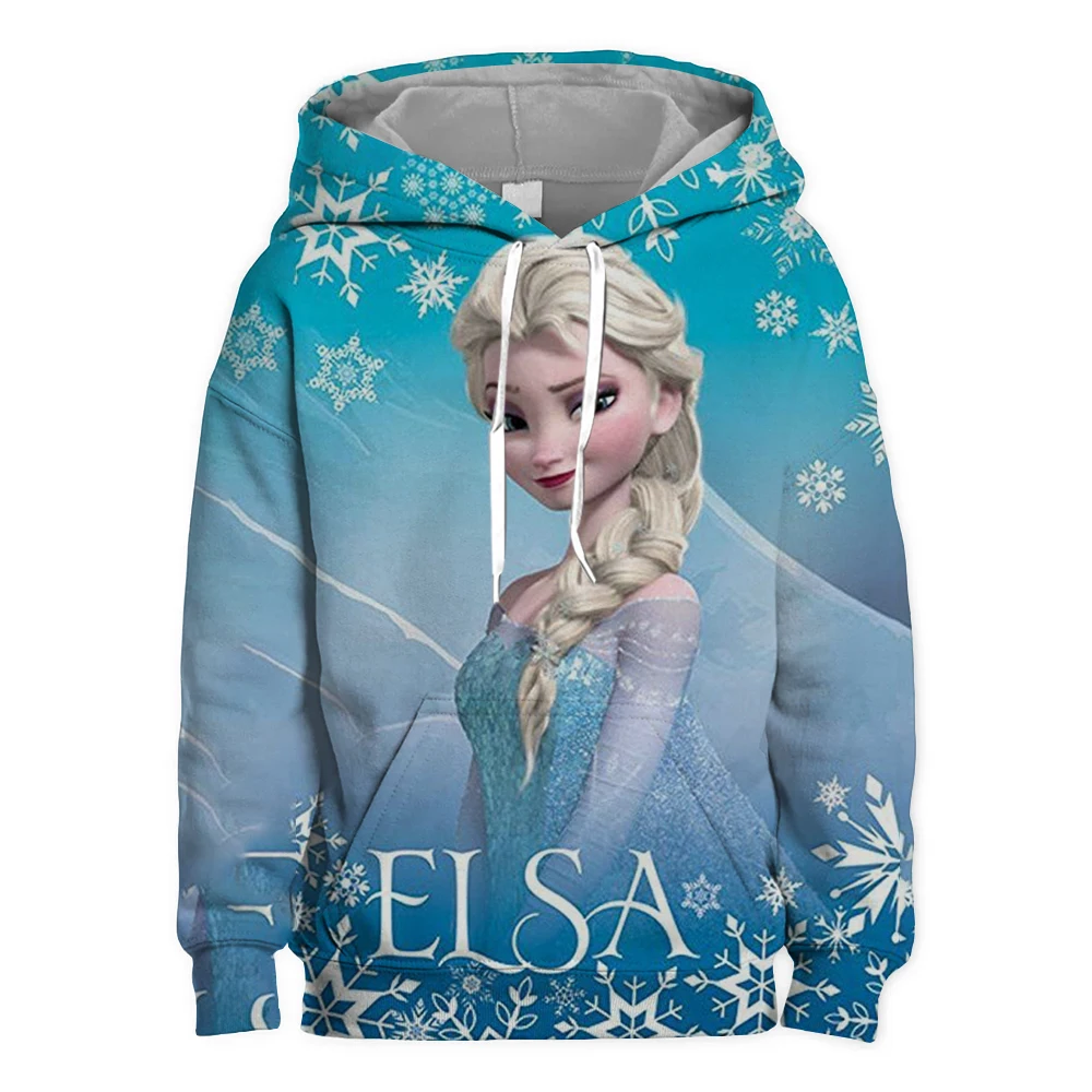 MINISO Disney เด็ก Hoodies แฟชั่น Elsa Princess การ์ตูนเสื้อแขนยาวพิมพ์เสื้อเด็กทารกเสื้อผ้า Top