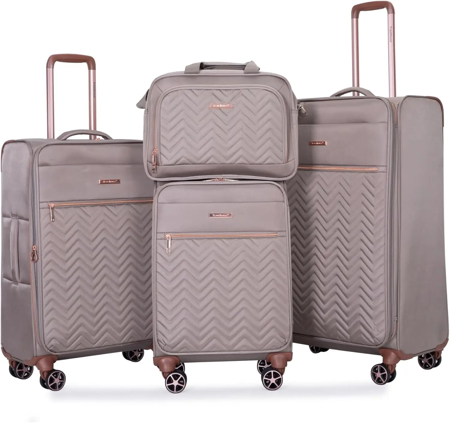 

4-Piece Expandable Lightweight Luggage Set with Duffel Bag and Double Spinner Wheels, Softside Suitcases (16/20/24/28)