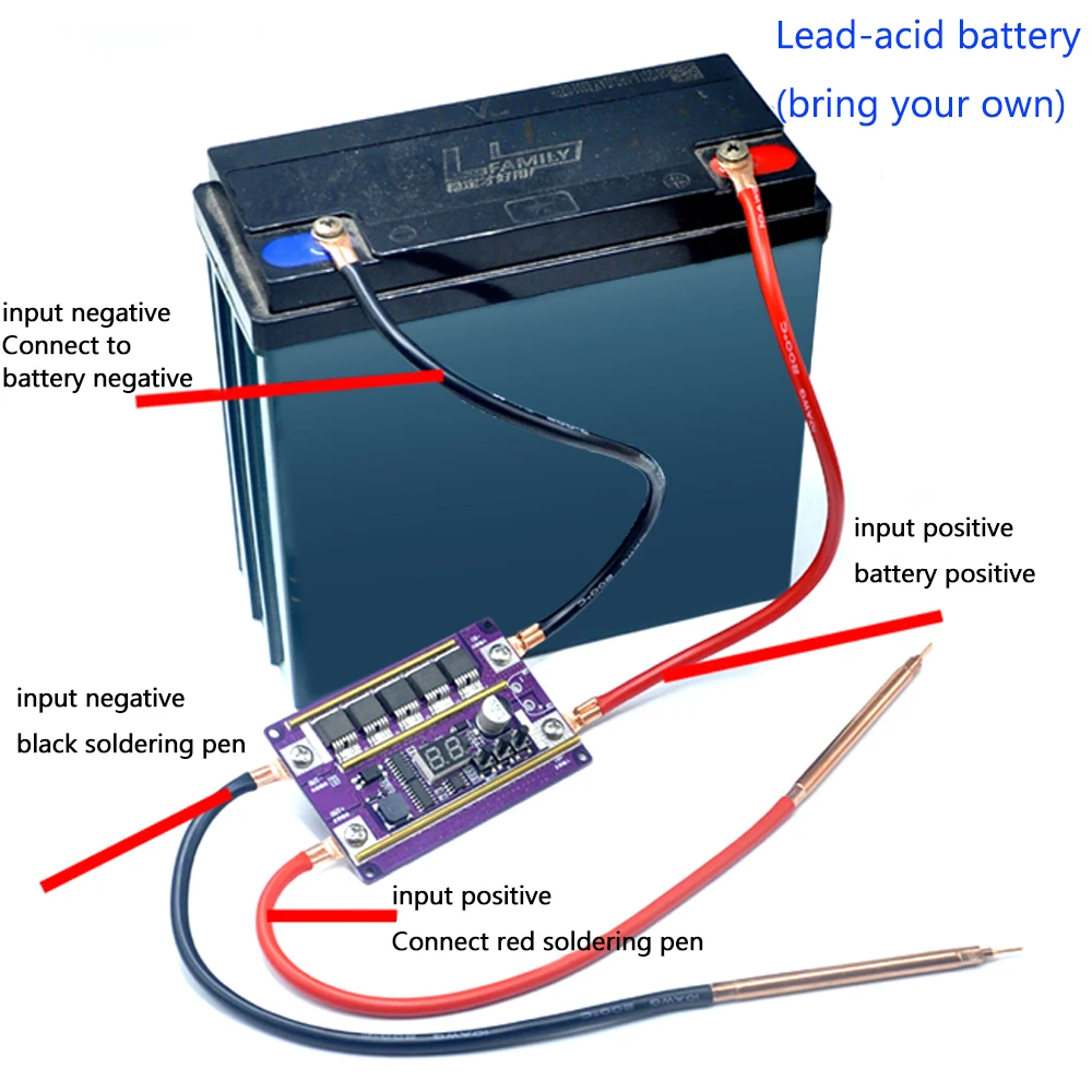 12V Spot Welder DIY Kits Power Adjustable Digital Spot Welding Machine PCB Circuit Board Nickel Sheet for 18650 Lithium Battery