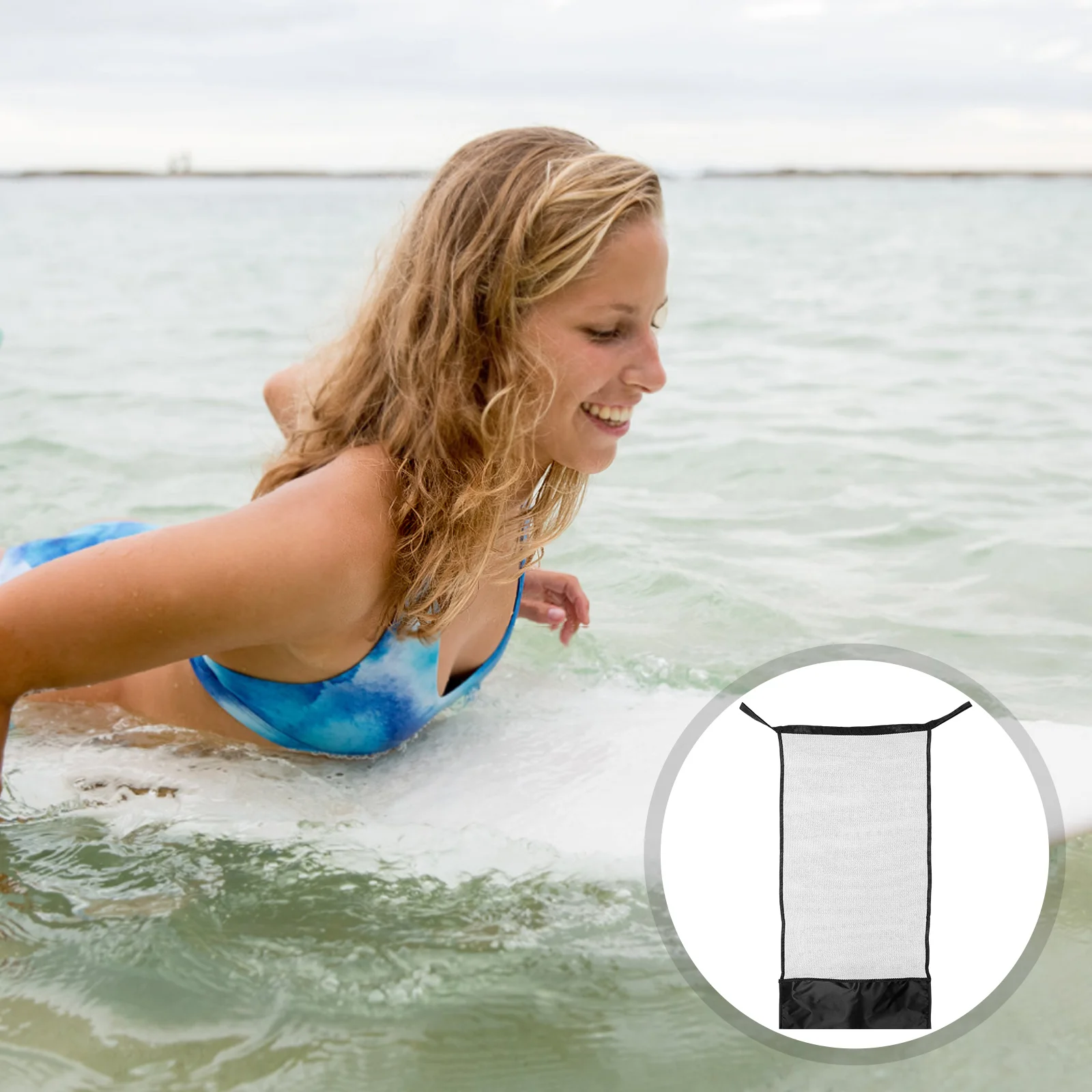 

2pcs Floating Pool Chair Mesh Net Portable Swim Float Bag Sturdy Wear Resistant Strong Capacity Pool Accessories Beach Lake