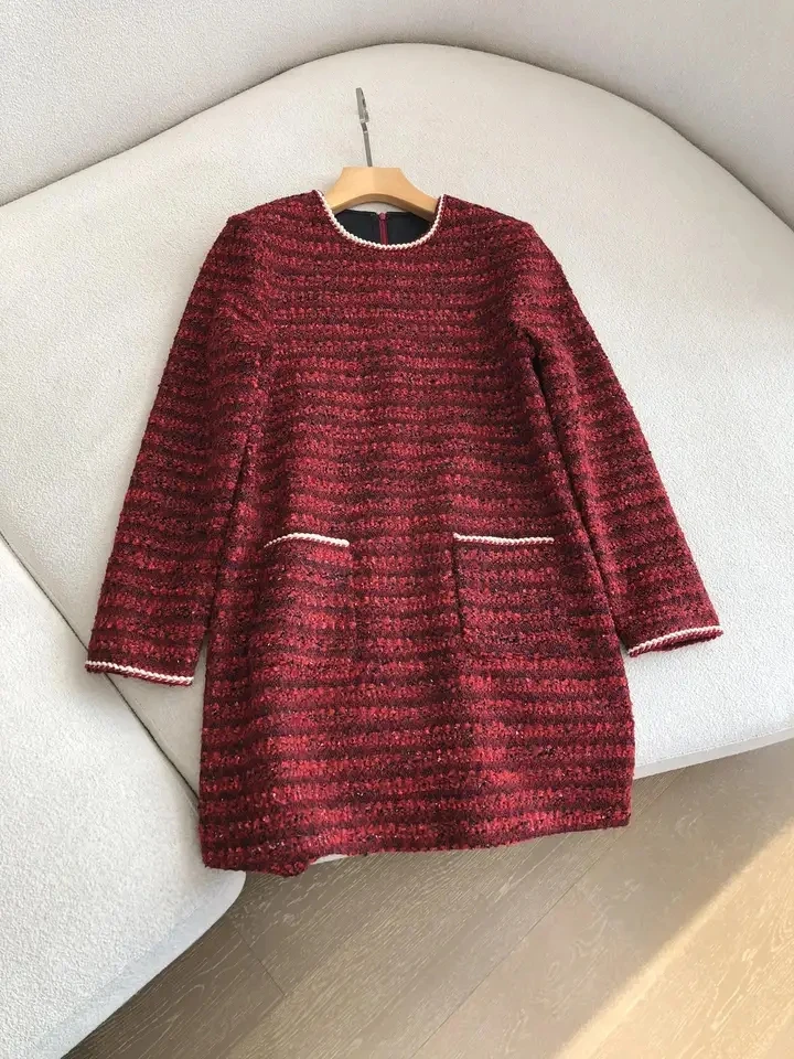 2024SS Spring Summer Luxury New Women High Quality Chic Casual Long Sleeve Dress for Female 2 Color