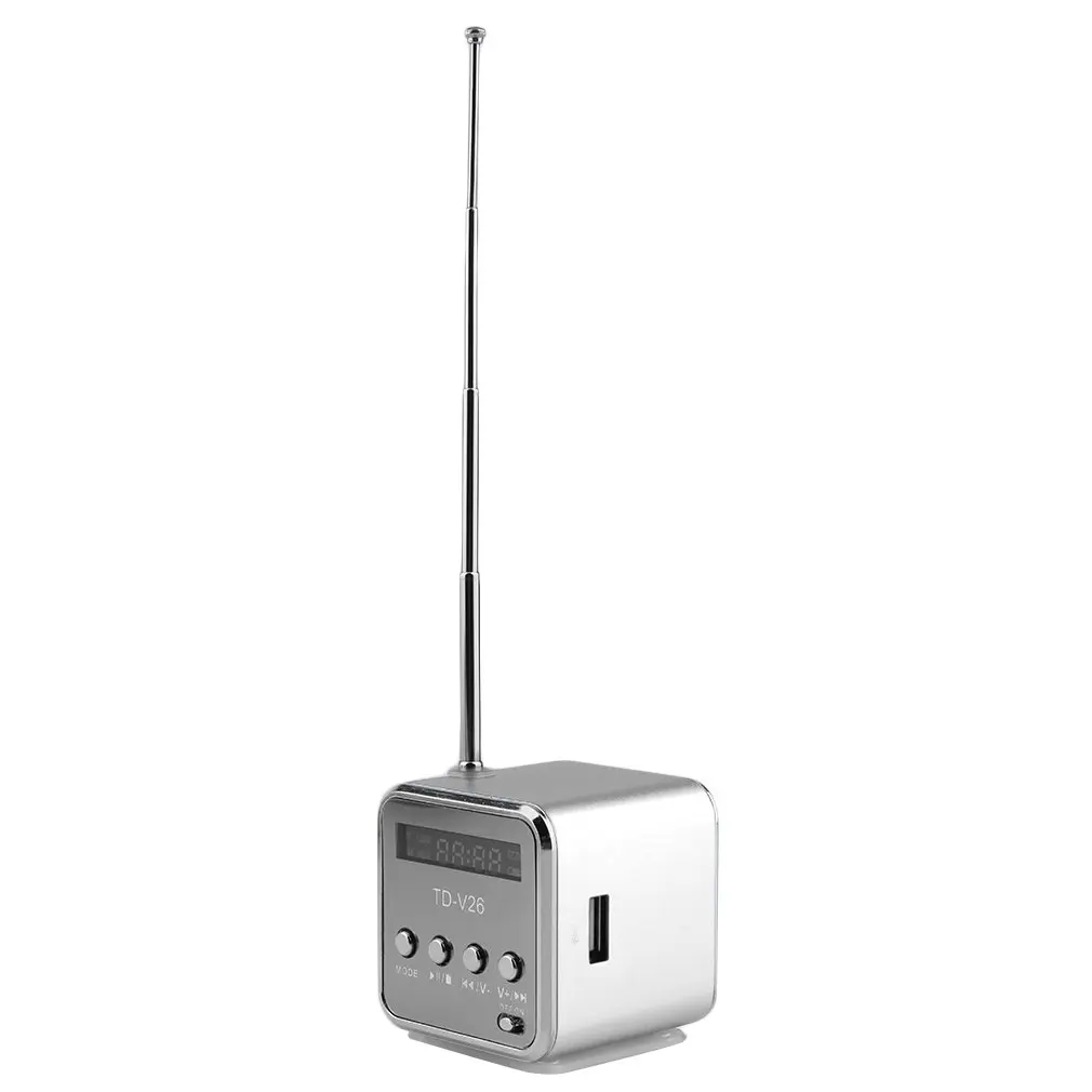 Rádio de emergência portátil com alto-falante estéreo lcd mini orador de rádio fm digital mp3 player suporte micro cartão tf