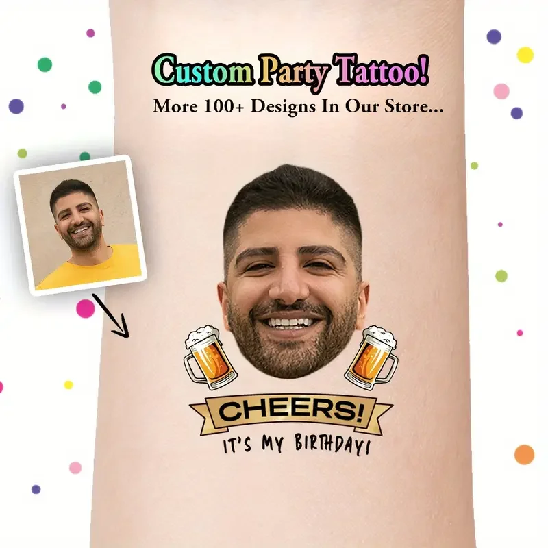 custom Oktoberfest in Munich temporary tattoo cheers bear personalized  birthday Party portrait sticker 15 PCS  Birthday gift