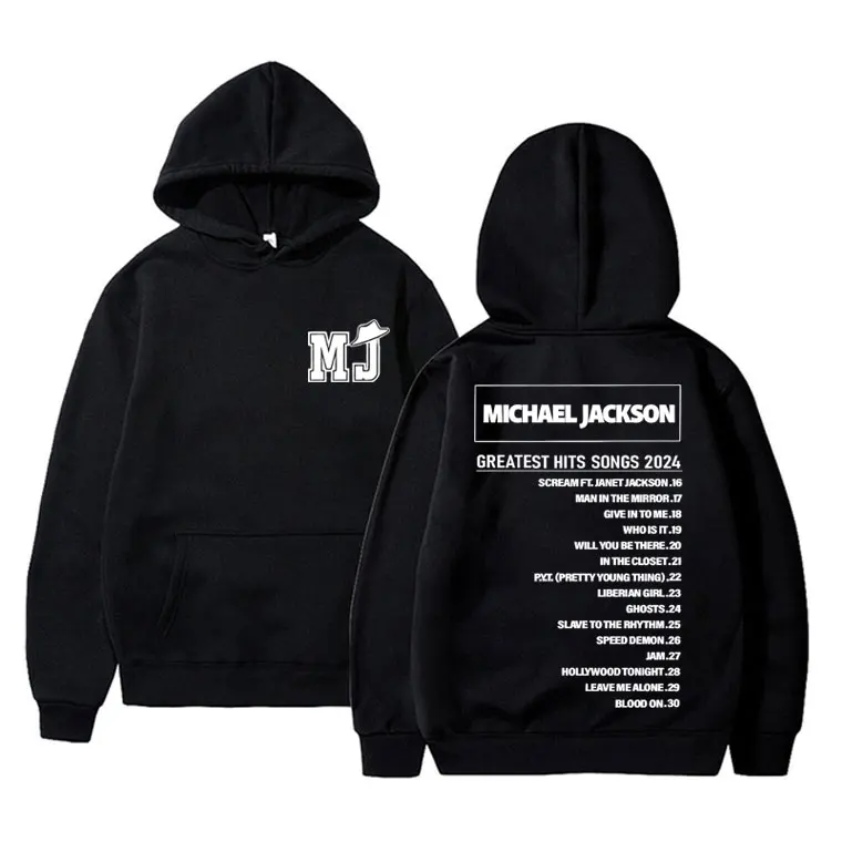 

Classic Vintage Michael Jackson Greatest Hits Songs 2024 Hoodie Men Women Gothic Punk Sweatshirt Men's Rock Oversized Streetwear