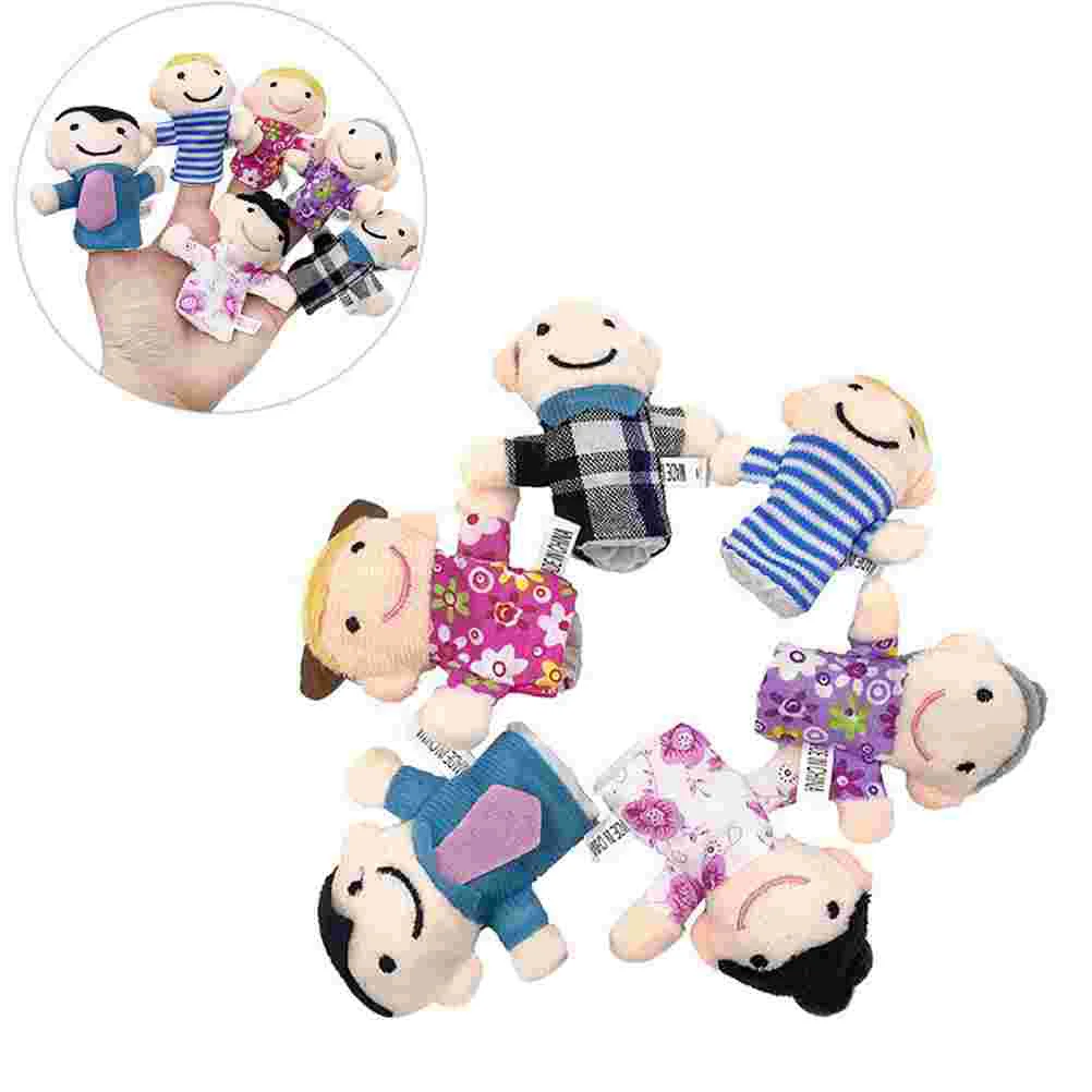 2 Set/12PCS Mini Marionette da Dito Famiglia Sirene Burattino a Mano Giocattolo Educativo Precoce per I Bambini Apprendimento Precoce Scuola Materna