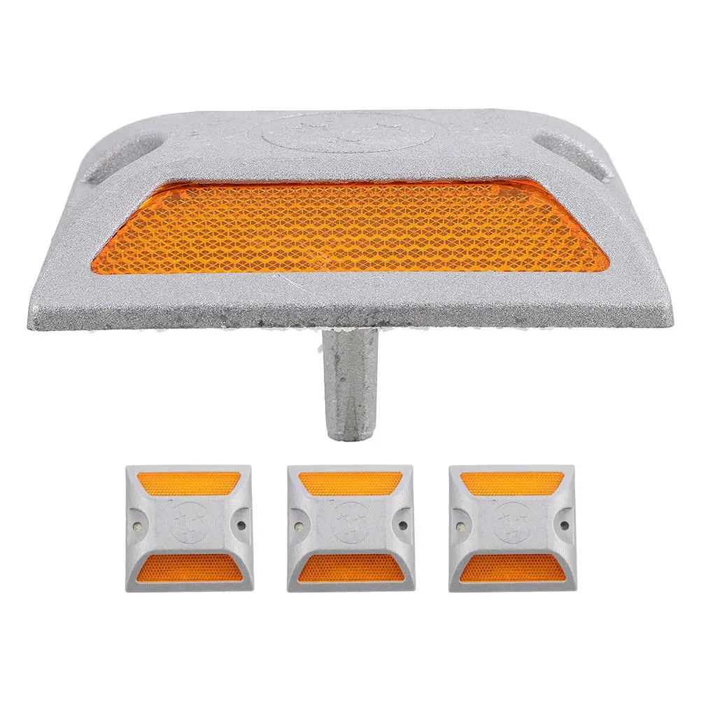 4 pcs LED Warning Light Wand Traffic Control Stick Safety Halloween Christmas New Year Driveway Markers Reflective Cast Aluminum