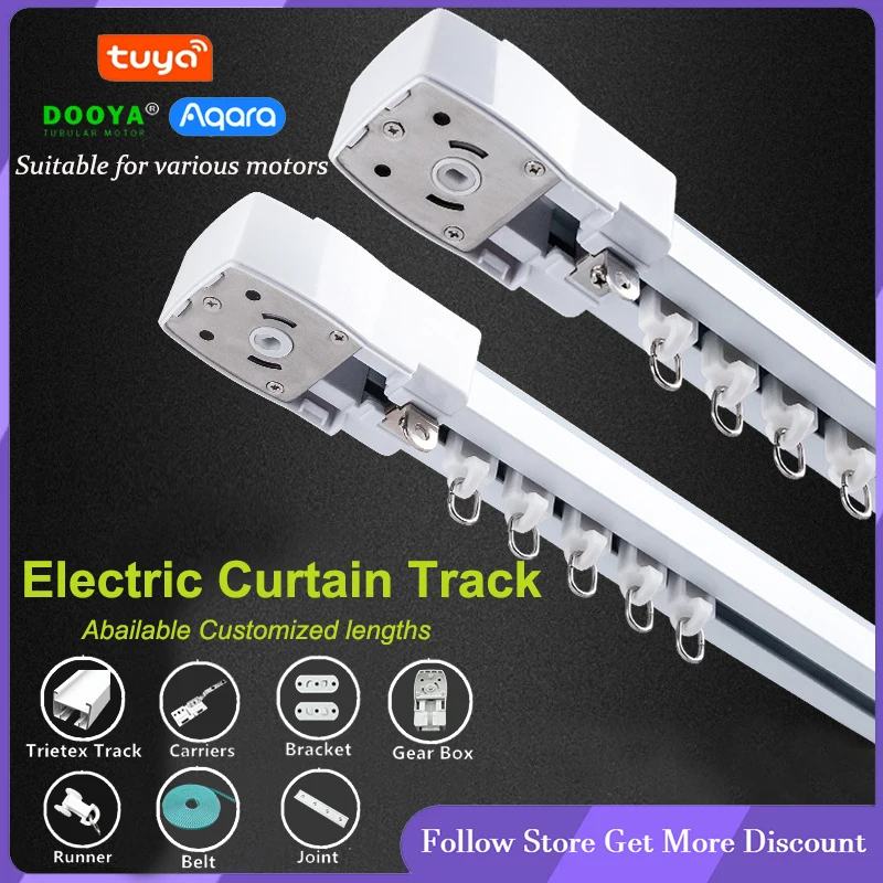 Smart Curtain Track Rails Electric Cornice Curtains For Aqara C3 B1 A1 Tuya Wifi Zigbee Motor Automatic Curtain Control System