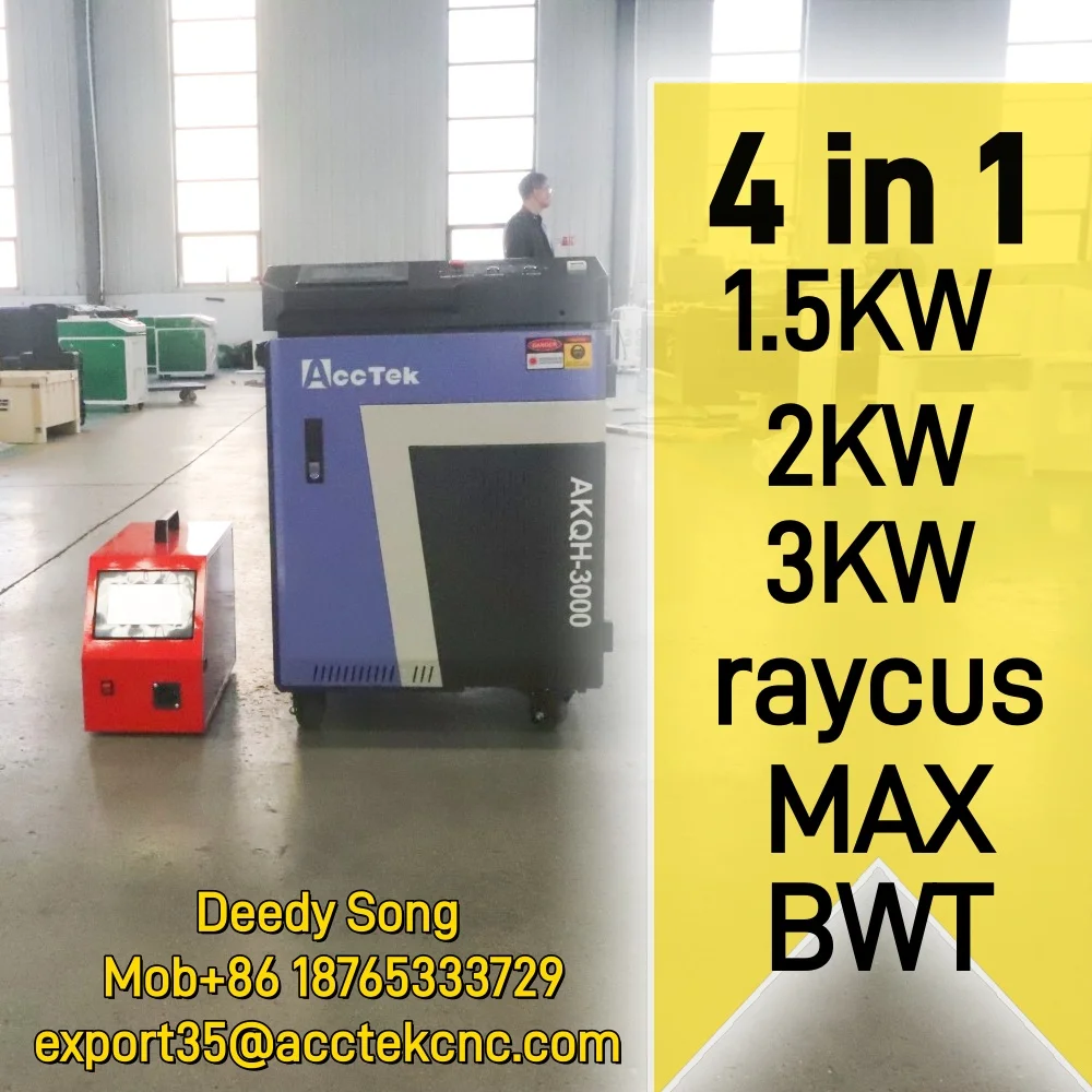 ACCTEK 4 In 1 Laser Welding Cleaning Machine for Carbon Steel Stainless Steel 4-8mm Thickness 0.16-0.31 inch with 3kW Power