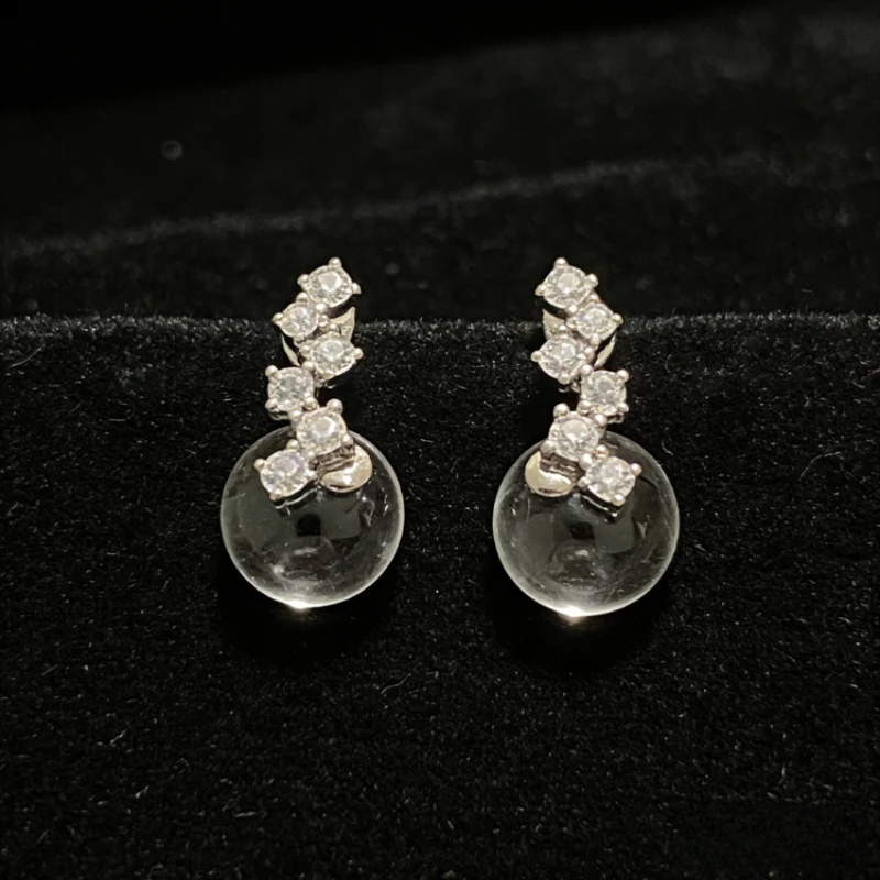 

Модные универсальные женские серьги-гвоздики: прозрачные стеклянные шарики, капли воды, элегантные блестящие серьги в форме лампочки.