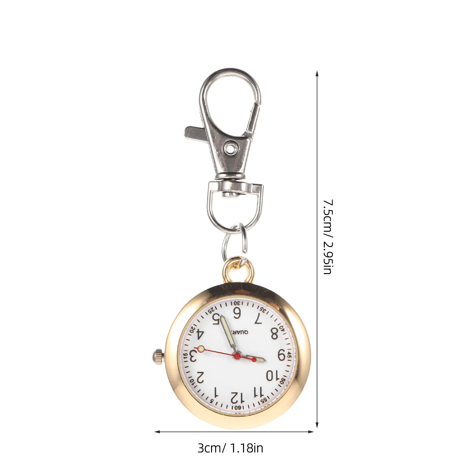 Students Keychain Watch Colorful Hanging Pocket Watch Practical Durable Easy to Carry Number Design on Dial Ideal Gift