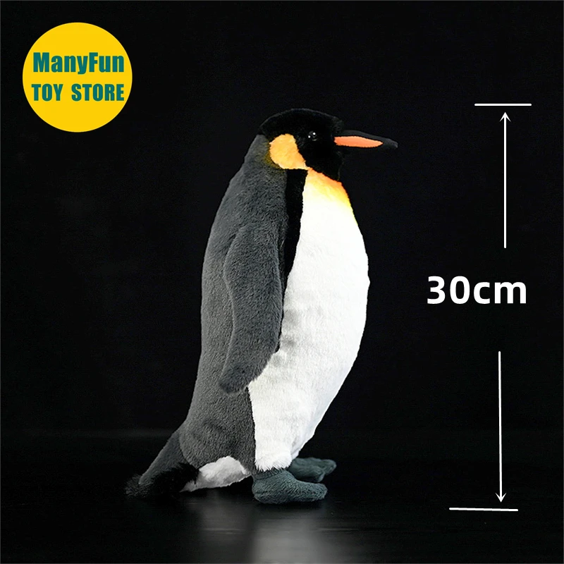 King Penguin Plush Toy High Fidelity Emperor Penguin Plushie Penguin Peluche Lifelike Stuffed Animals Simulation Doll Kawai Toys