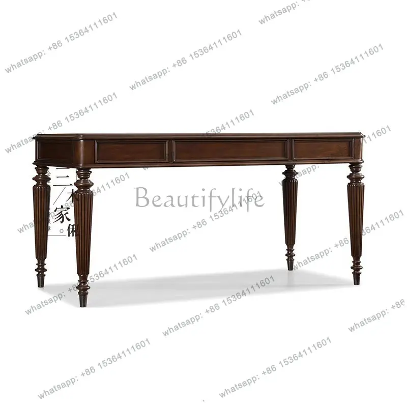 

American rural antique solid wood imported writing table old computer desk can be customized