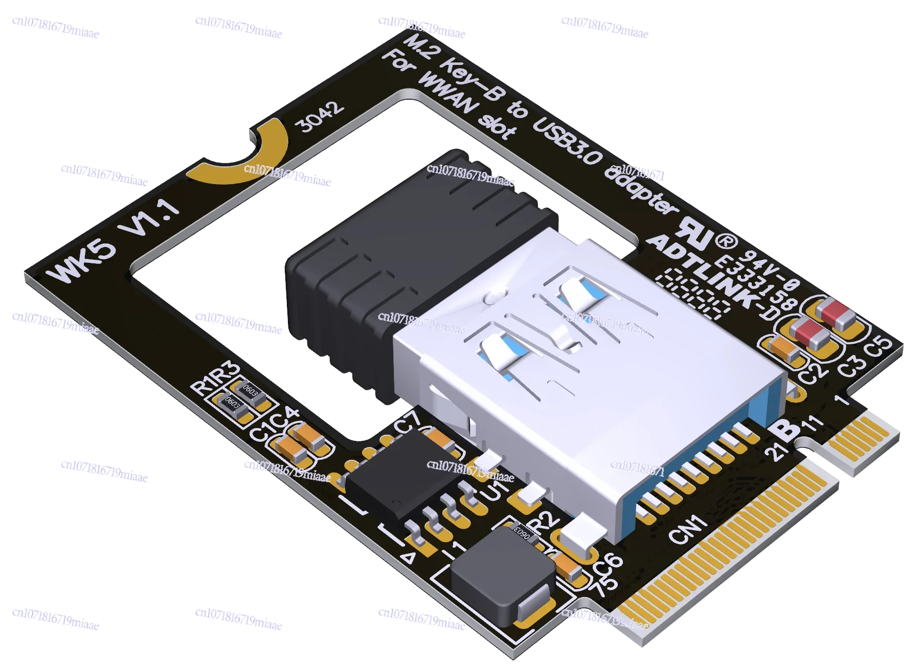 

M.2 B-key Transfer Wireless Bluetooth Wifi Network Interface Card USB 3.0 SSD NGFF3042