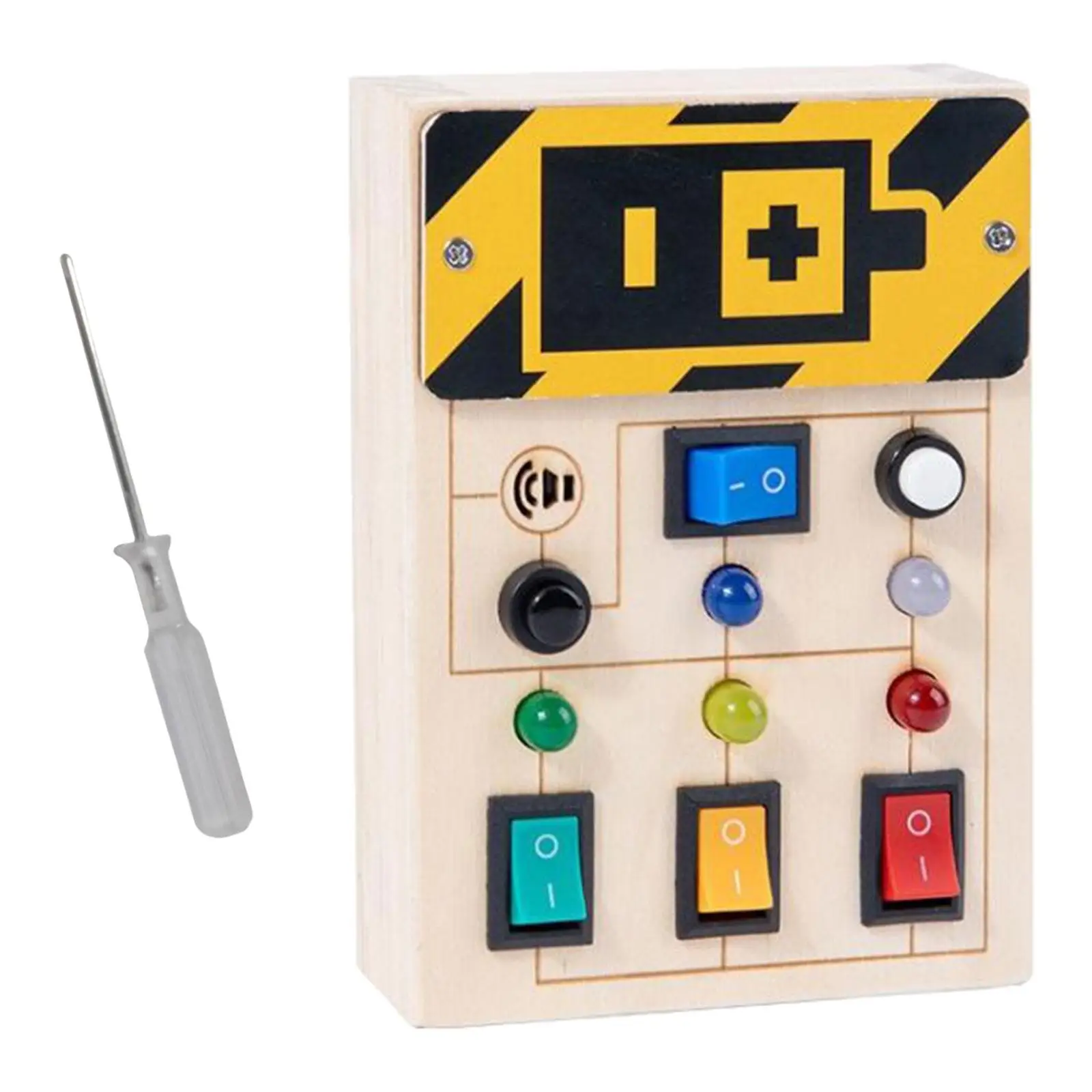 LED Switch Board Activities Wood Travel Toy for Outdoor Interaction Teaching