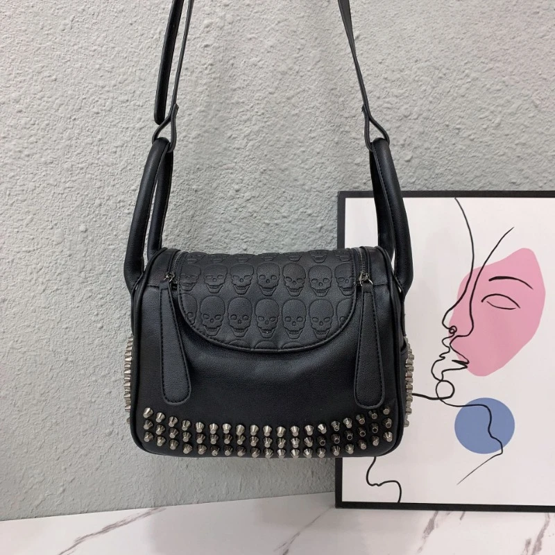 Sac à main à bandoulière alertes onale pour femme, sac carré pour femme, sac résistant aux rayures, assressentià tous les oreillers, rétro, crâne, tendance, nouvelle mode