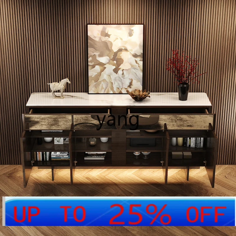 

LH Hallway Side Cabinet Light Luxury Modern Solid Wood Marble with Bucket Guest Restaurant Storage Home