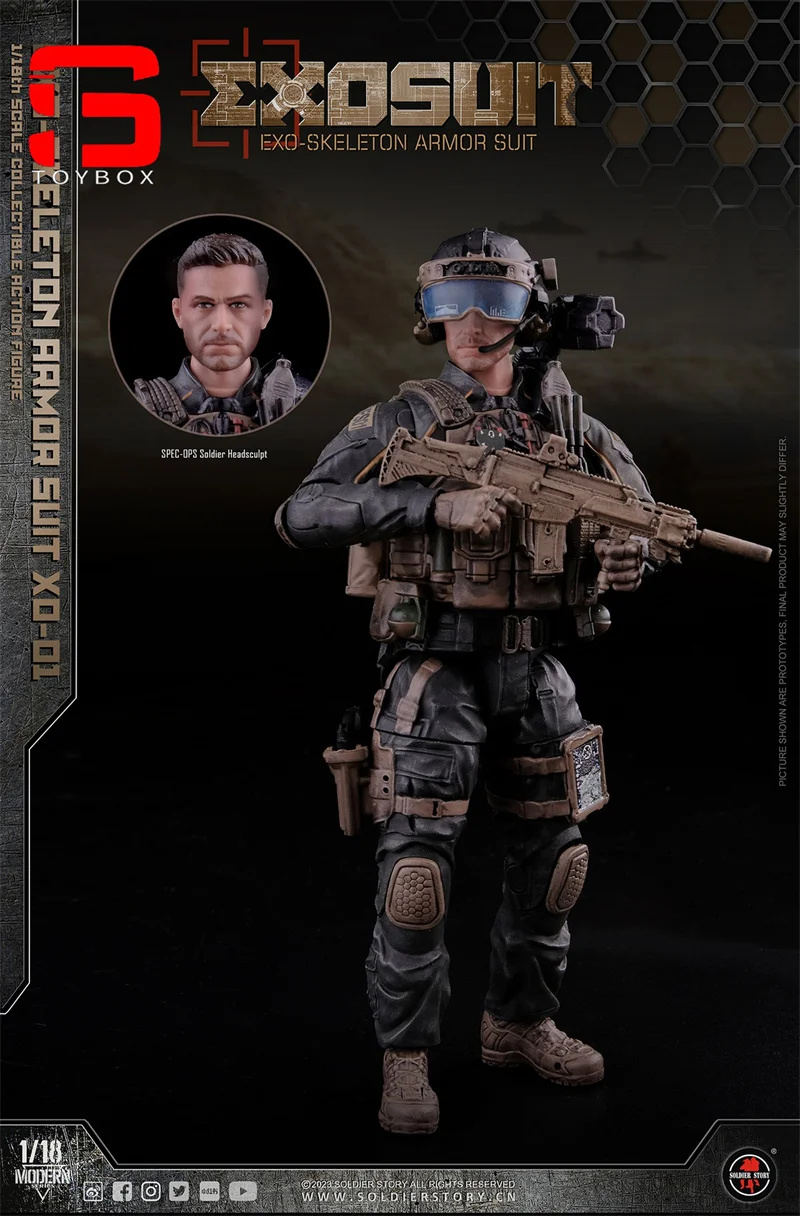 SoldierStory SSE001 1/18 EXO-Skeleton Armor Suit XO-01 Action Figure Model 3,75-inch Collectible Soldier Action Figure