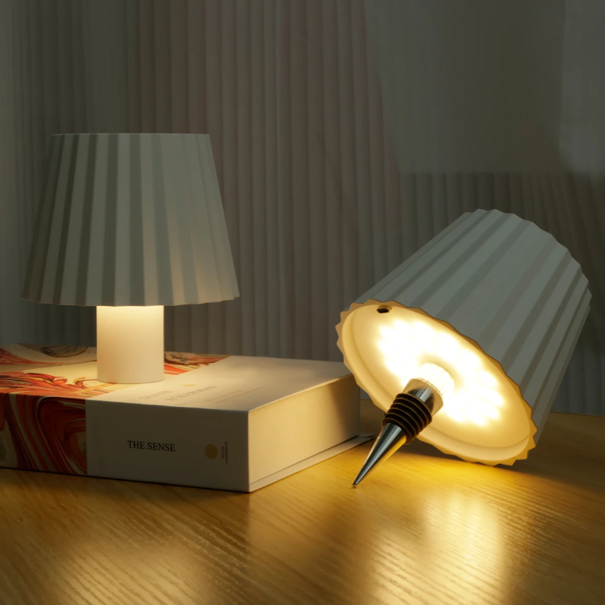 Lâmpada LED Dimmable Garrafa De Vinho, Luz De Mesa, Controle De Toque, USB Recarregável, Luz De Mesa, 3 Cores, 1800mAh