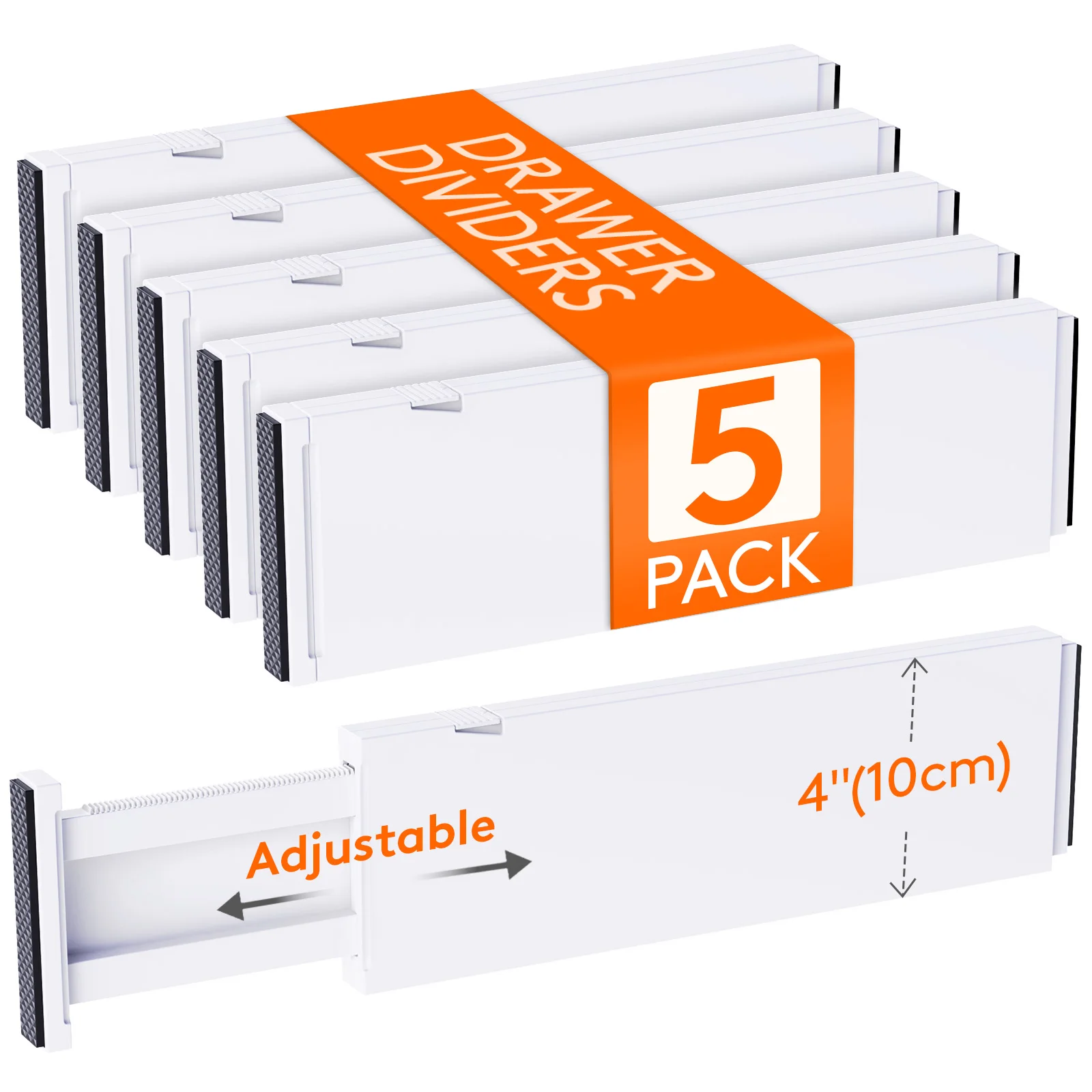 فواصل الأدراج البلاستيكية، منظمات الأدراج القابلة للتعديل للملابس، فواصل خزانة قابلة للتوسيع في غرفة النوم/الحمام/المطبخ