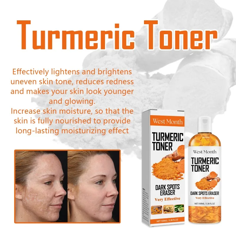 Anti-Black Turmeric Toner Deeply Hydrating Firming Shrink Pore Repair เมลานิน Brighten Moisturizing Essence Facial Skin Toner