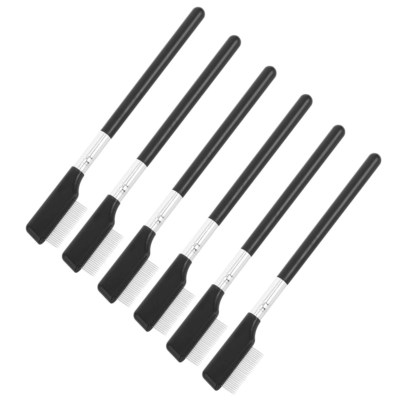 

6Pcs Metal Eyelash Comb Lash Separator Straight Handle Lash Definer Tool Mascara Removal Eyelash Brow Styling Comb