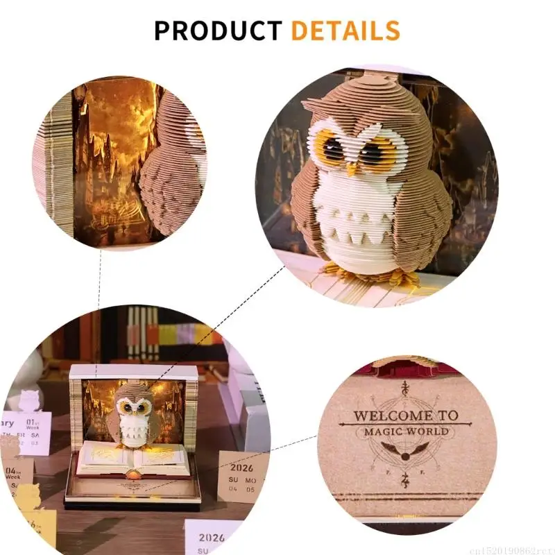 D5BB Artistic Weekly Planner With Conjuring Falcon Theme Recyclable Tear Away Panes Tall Quality Paper Gift Concept