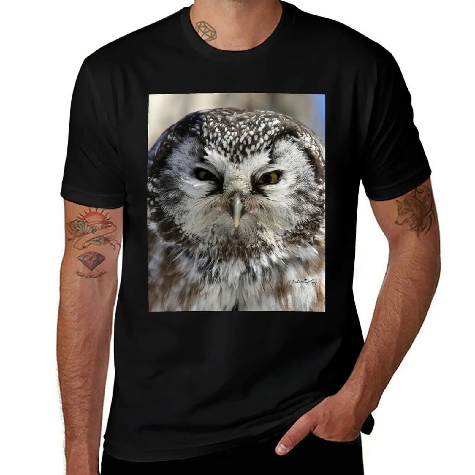 Boreal owl close up T-Shirt Holiday Outdoor T-Shirt