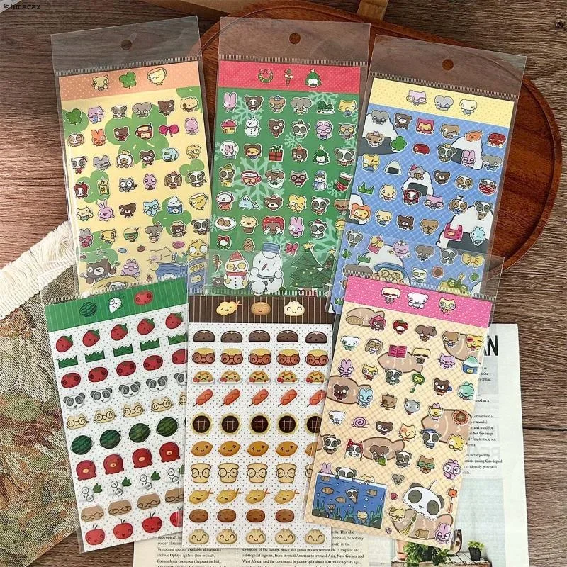 Kawaii Animals 3D Puffy Stickers Cute Cartoon Scrapbooking Sticker DIY Scrapbook Stickers Stationery Creative Aesthetic Decals