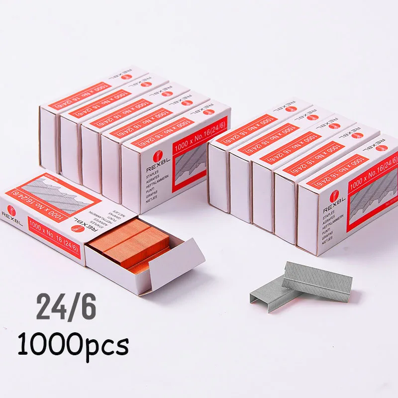 Staples 24/6 Type 12 Stapler Nails Standard Stapler 1 Box 1000pcs Available In Two Colors Office Stationery Consumables