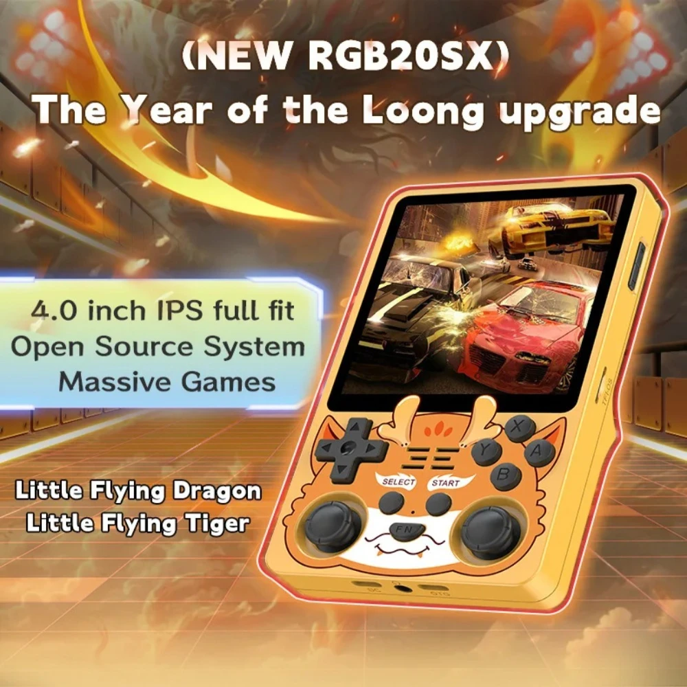 

Powkiddy RGB20SX Portable Game Console 4 Inch Hd Screen Open Source Built In 2.4g Wifi Bluetooth Supports Psp Arcade Games