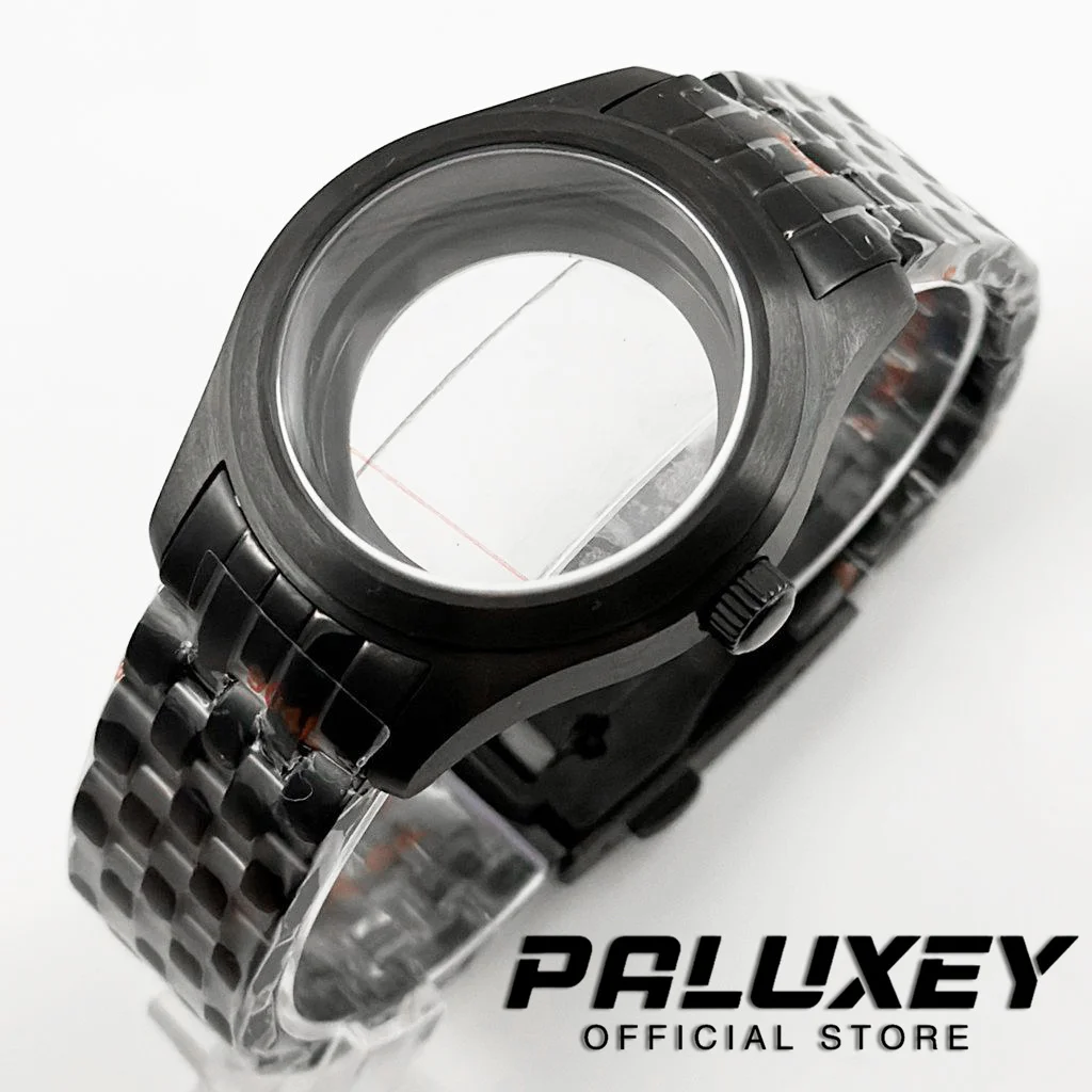 

PVD Black Stainless Steel Bracelet Pilot 36MM/39MM Sapphire Crystal Diver Watch Case for NH34 NH35 NH36 PT5000 ETA 2824 Movement