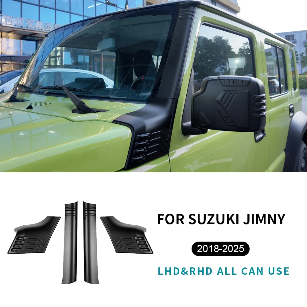 

For Suzuki Jimny JB64 JB74 2018 2019 2020 2021 2022 2023 2024 2025 LHD RHD Car A-pillar Trim Protective Sticker ABS Matte black
