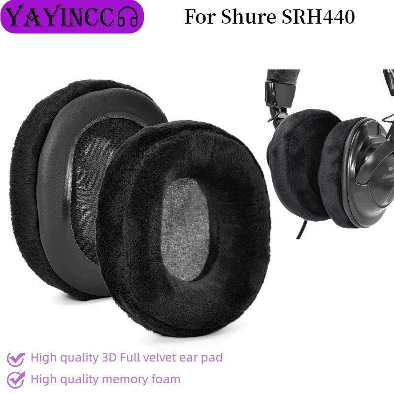 

New Arrivals Replacement Memory sponge 3D Full velvet ear pads For Shure SRH440 headset Give you a brand new wearing experience，