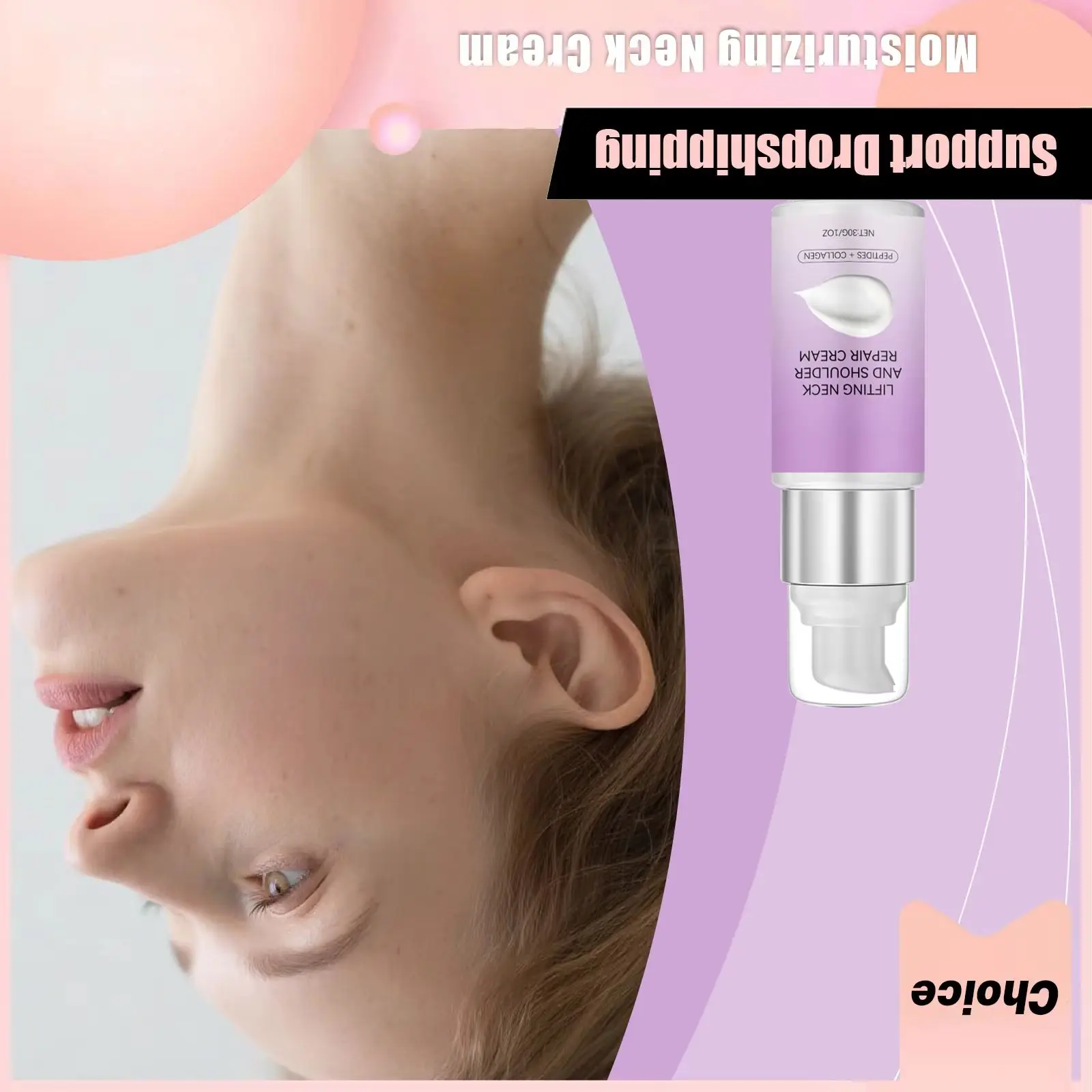 

Moisturizing Neck Cream Deeply Nourishing Skin Quick Absorbed Non-greasy Brighten Firming Peptides Collagen Care Repair Lotions